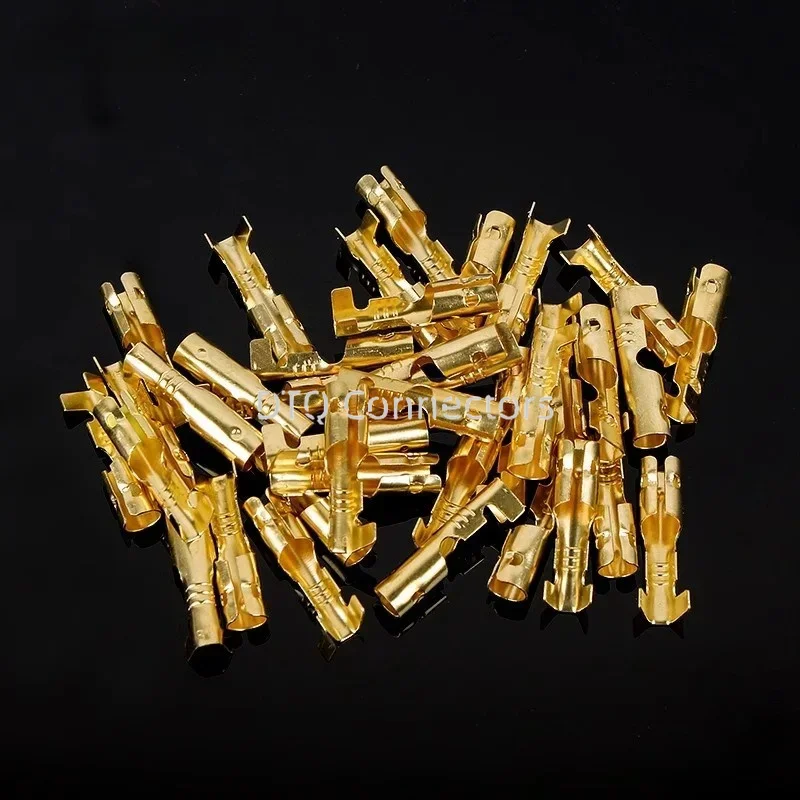 25/50/100sets 4.0 bullet Crimp terminal car electrical wire connector diameter 4mmFemale + Male + Case Cold press terminal