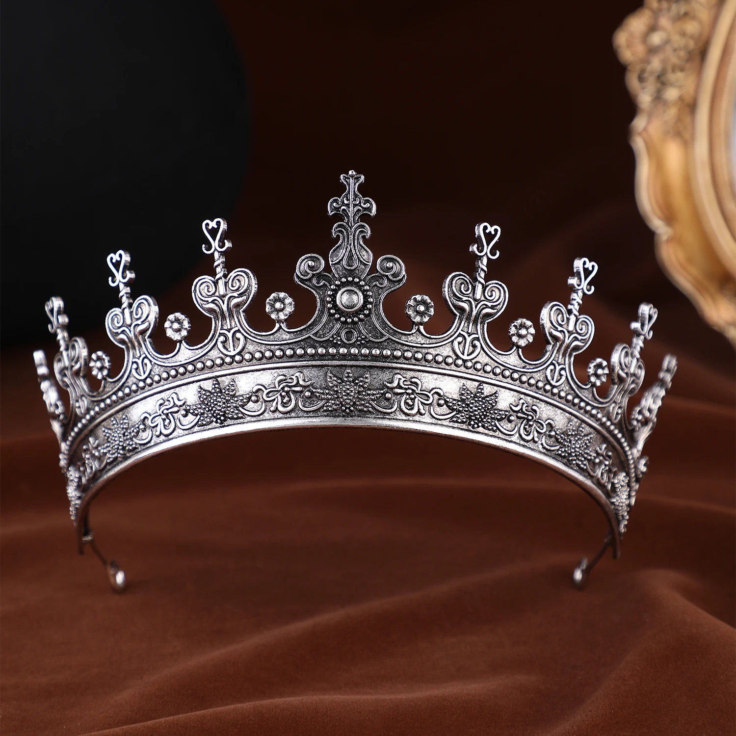 Unisex Golden Medieval Crown Renaissance Period Costume Accessory Prince Princess Birthday Masquerade Ball Halloween Headpiece image 5