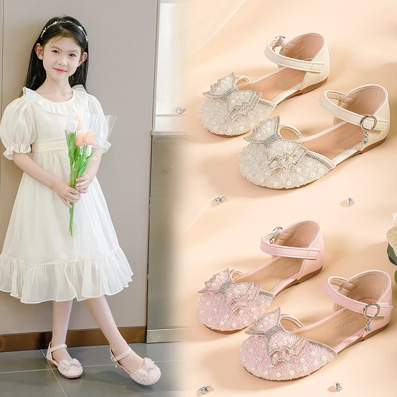 

Summer Fashion Soft and Comfortable Pearl Princess Casual Shoes Hot Selling Elegant/Lightweight Baotou Children's Flat Sandals