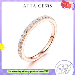 ATTAGEMS 18K Rose Gold Plated Diamond Pass Test Round Excellent Cut Total 0.27 CT Moissanite Ring for Girls Cocktail Jewelry