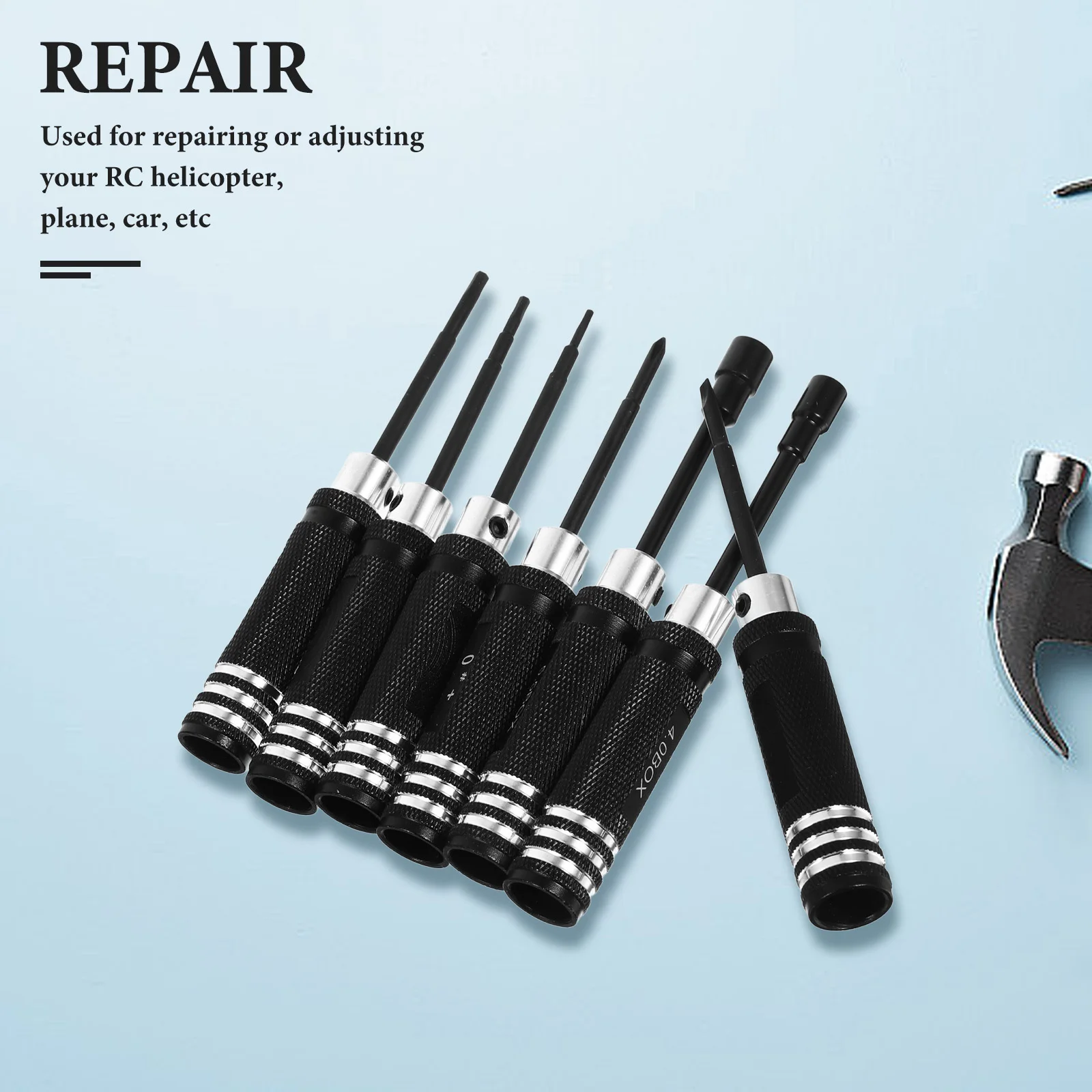 

Rc Helicopter Plane Car Screwdriver Adjustment Kit 15Mm 20Mm 25Mm Keys 40Mm 55Mm Spanner 28Mm Screwdrivers Aluminum Handle
