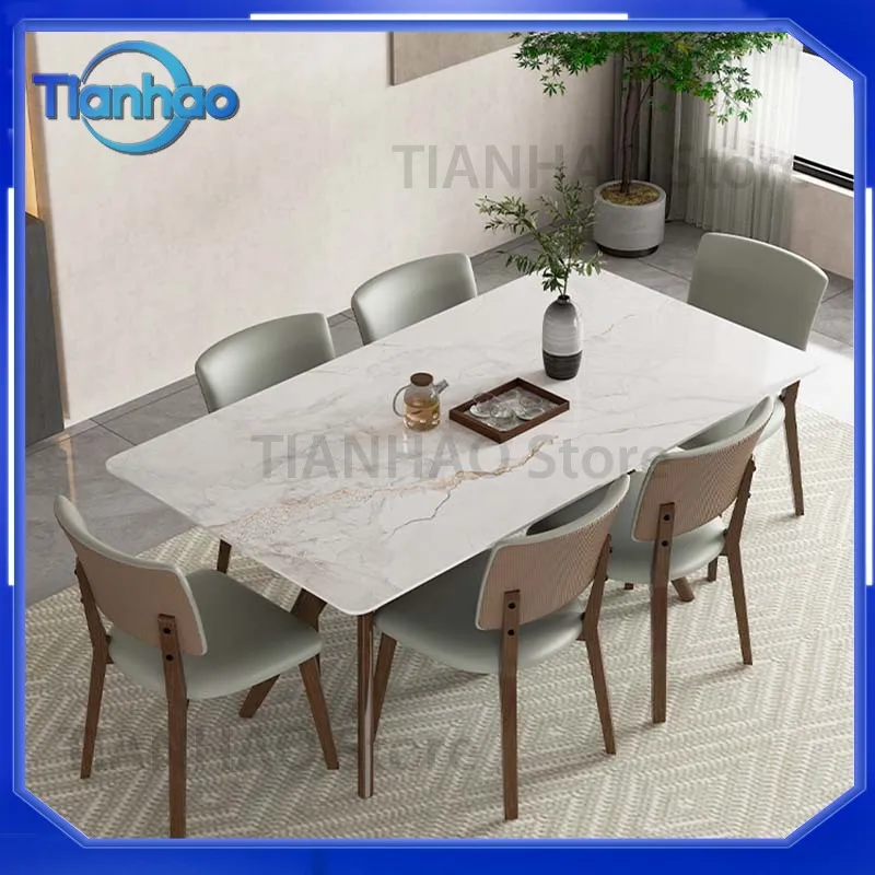 Rectangle Breakfast Dining Table for Modern Home Furniture Luxury Portable Design Wooden Dining Table Chairs Mesa De Comedor