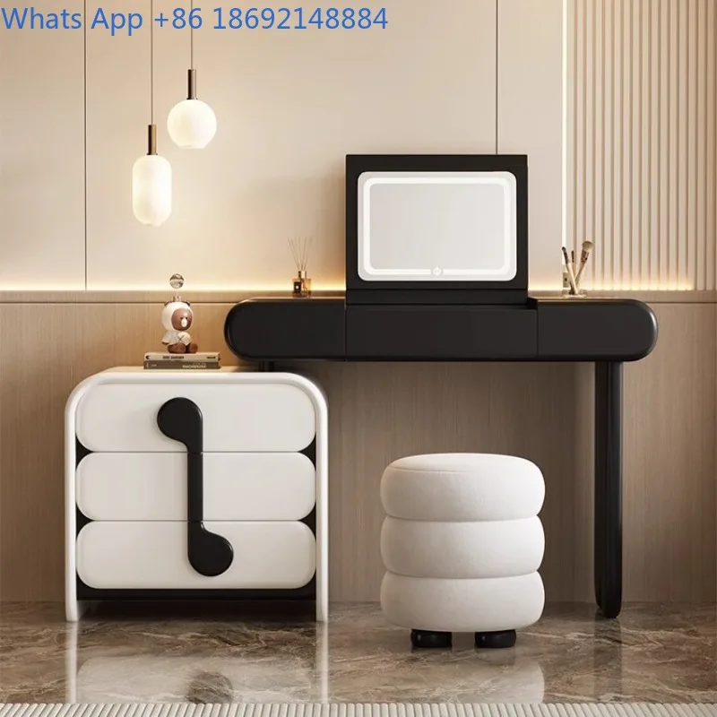 

Dressing Table Chest of Drawers Bedroom Simple Retro Flip Cover Makeup Table