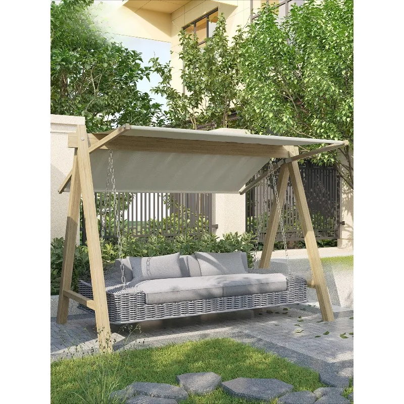 

Outdoor swing courtyard rocking chair outdoor home hammock garden leisure rattan hammock chair sun protection double swing