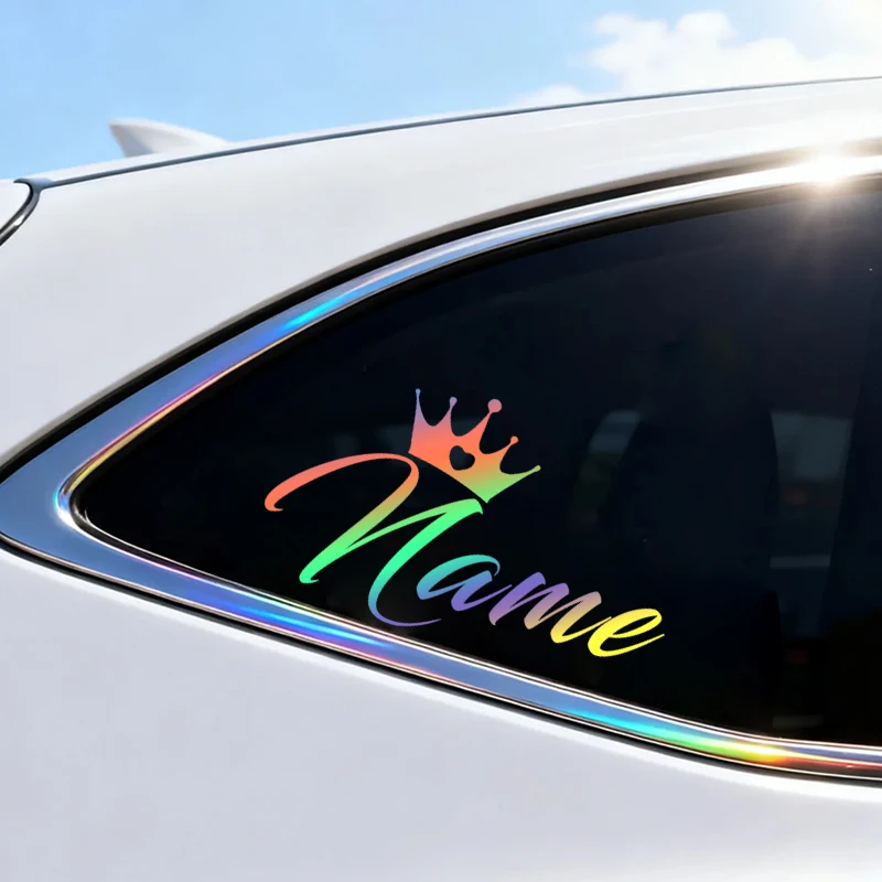 Custom Crown Name Waterproof Sticker Personalized Decal for Car Laptop Cup