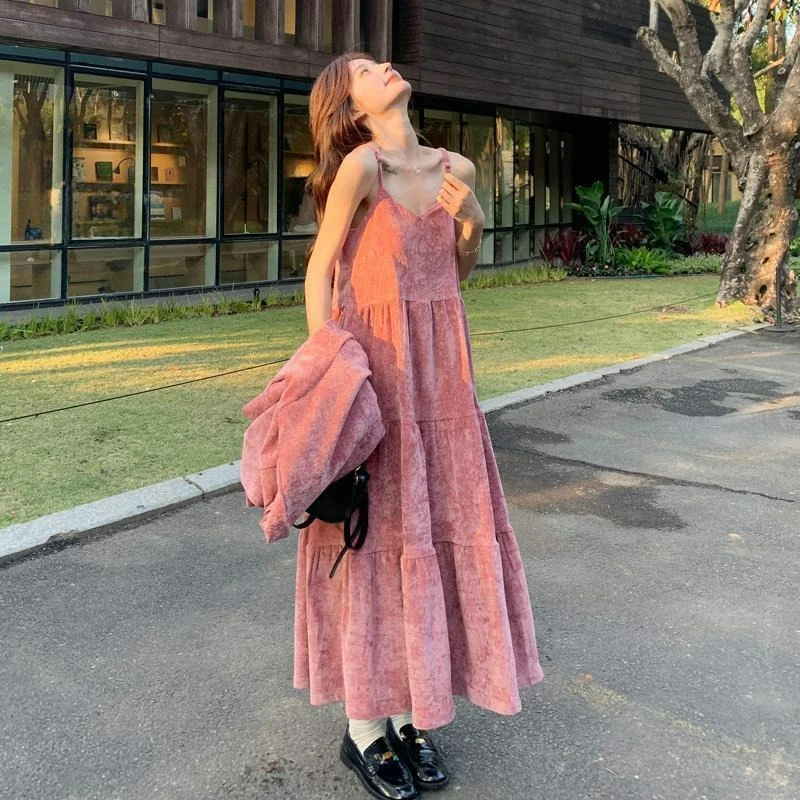 

2026 Spring Autumn New Style Fashionable Halter Dress Jacket Two-piece Set Ladylike Elegant Pink Suit Halter Dress Set for Women