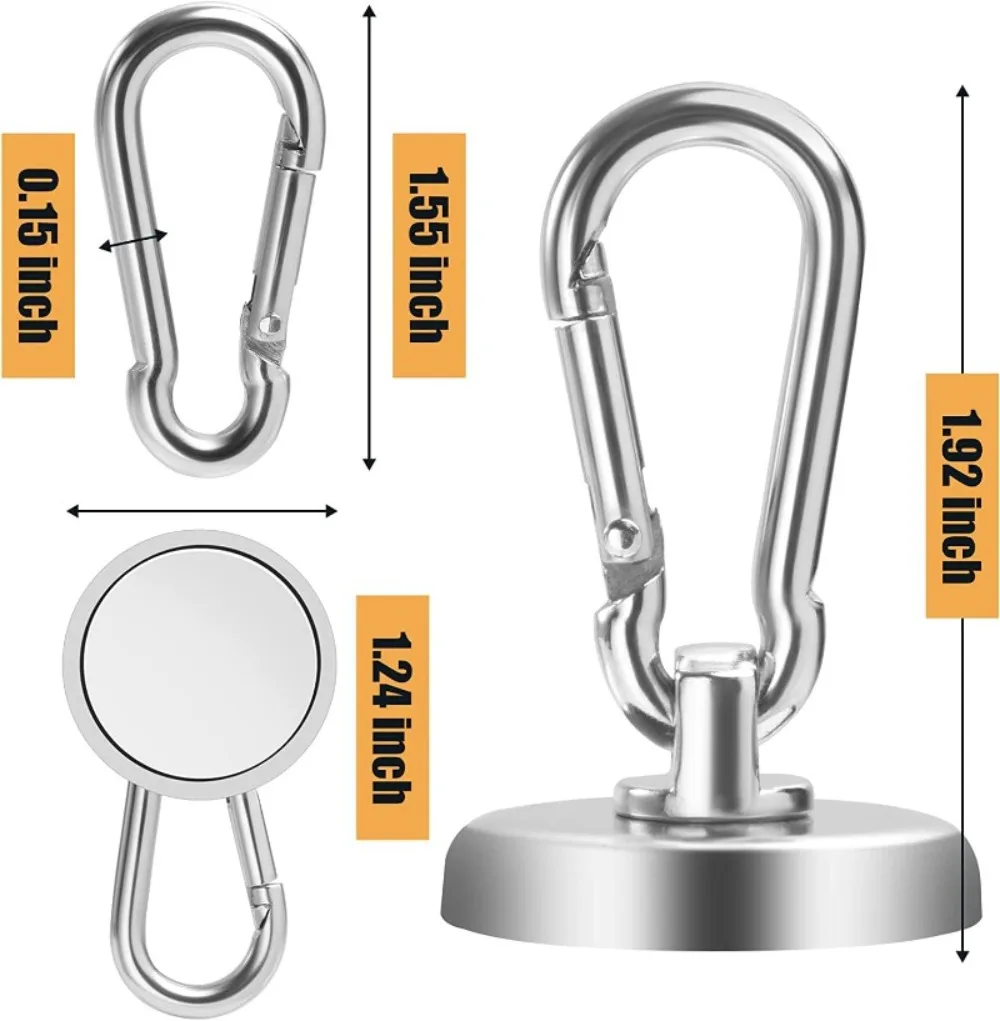 2-6 PCS Super Strong Neodymium Magnet Carabiner Magnetic Ring Keychain Magnetic Ring Magnetic Seat Rotating Magnetic Suction Cup image 2