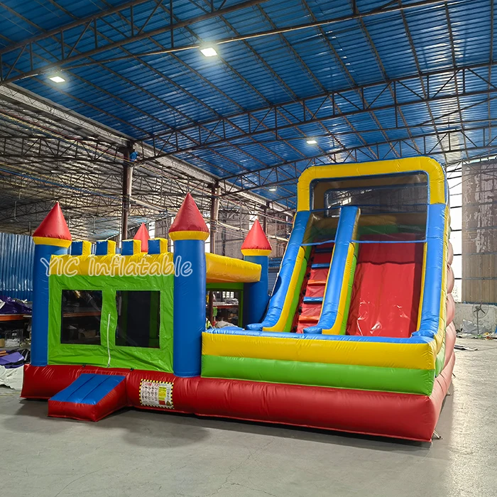 Inflatable jumping castle bounce house combination with slide amusement park / combination bouncy castle with slide