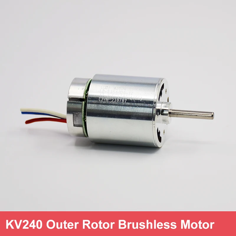 Micro DC 12V-24V 5770RPM KV240 Outer Rotor Brushless Quiet Motor 100W Large Torque Double Ball Bearing Neodymium Strong Magnetic