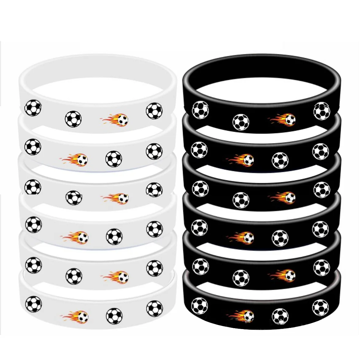 10pcs Ball Sports Theme Rubber Wristband Football Basketball Rugby Baseball Softball Volleyball Silicone Bracelet Sports Meeting