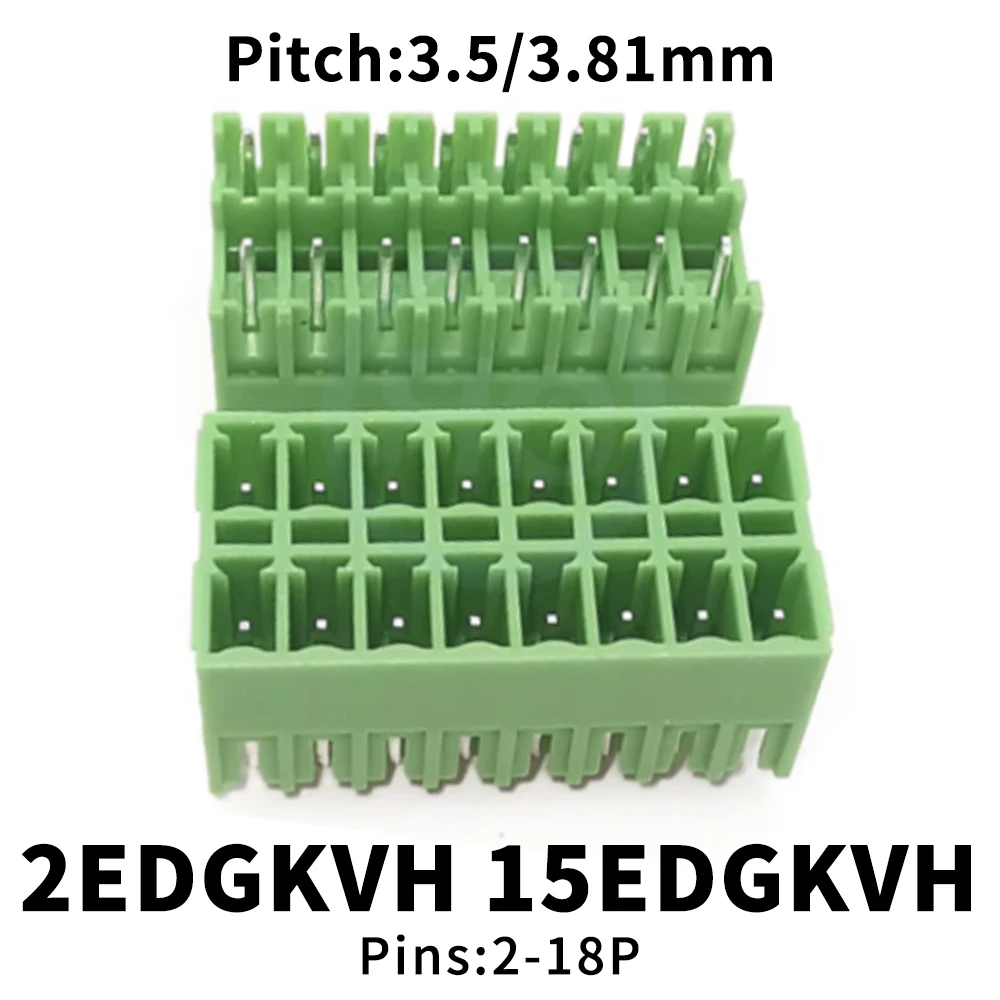 (5 pcs) KF 2EDGKVH 3.5mm 3.81m Precision Straight Pin Dual Row Pluggable PCB 15EDGKRH Terminal Block KF2EDGKVH-3.5/3.81 2~20Pin