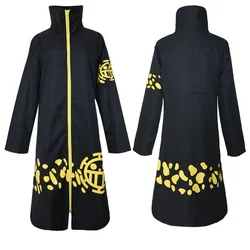 Anime Piece Pirate Cosplay Costumes Trafalgar D Water Law Black Cloak Adult Halloween Party Performance Coat Windbreaker Jacket