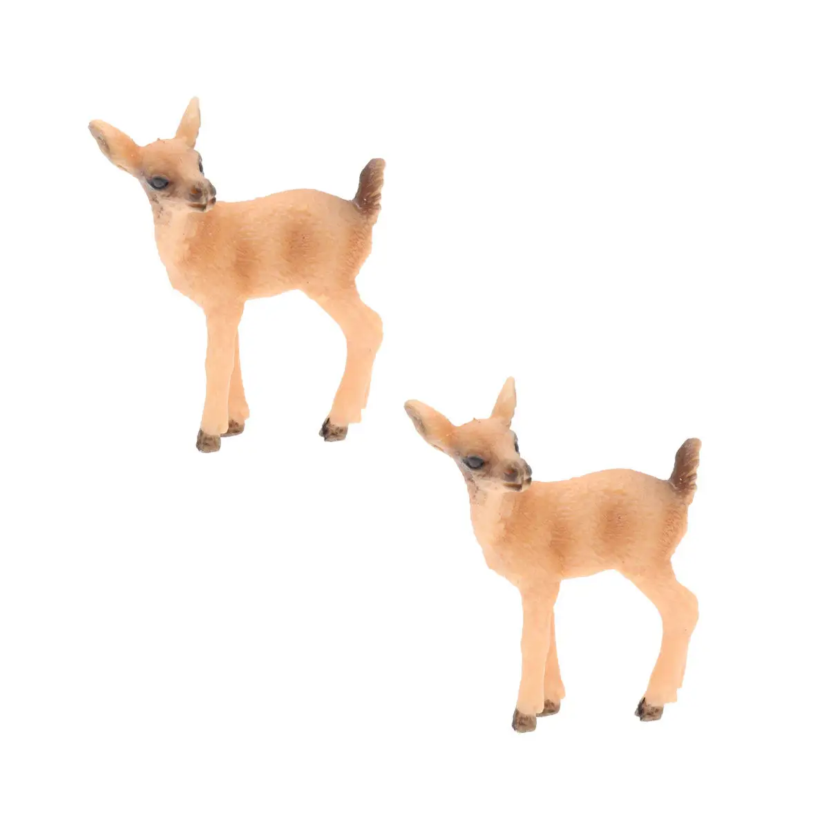 2Pcs Christmas Artificial Deer Wild Animal Ornament Sturdy Corrosion Resistant Decorative Holiday Home Living Room Party