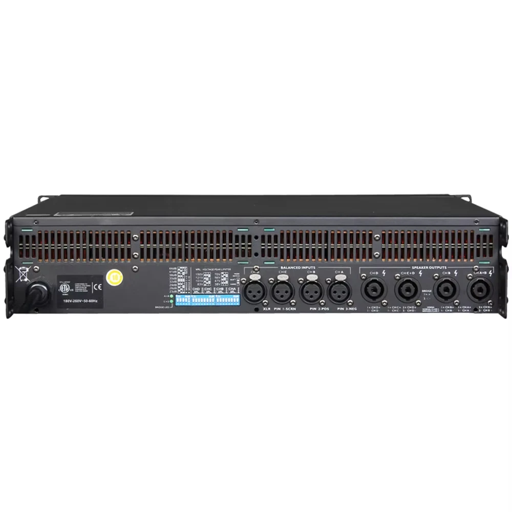 Paulkitson fp10000q 2500w amplificador de potência profissional de 4 canais para subwoofer e linha array amplificador de alto-falante 1350w 8ohms