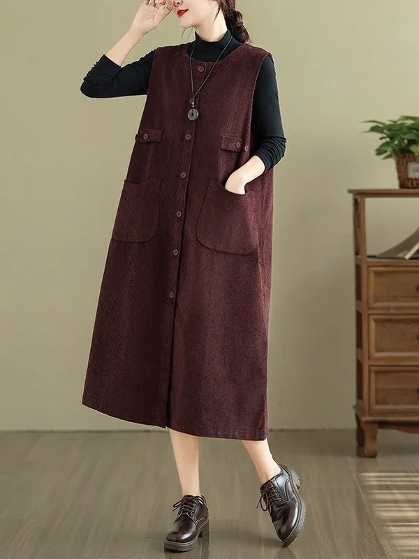 الرجعية سروال قصير Svel Dr المرأة فضفاضة عادية منتصف طول المفتوحة سترة سترة تنورة الخريف الشتاء جديد Sle ألف خط Dr