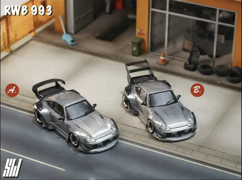 

Литая под давлением модель автомобиля SW 1:64 RWB 993 RAW