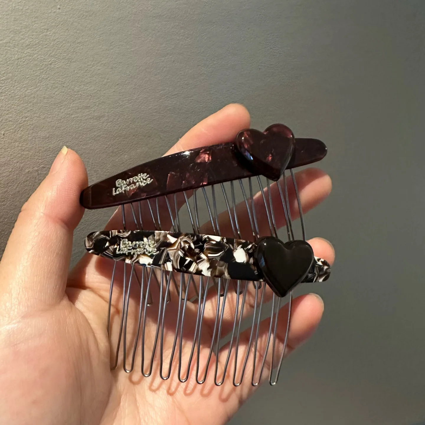 Hair Comb Acetate Heart Shape Korean Style for Princess Updo Bangs Flyaway Side Clip Versatile Daily Use Premium
