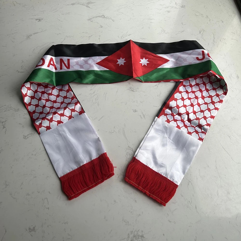 SKY FLAG Jordan Scarf 14*130cm Jordan Flag Custom Scarf Football Team Scarf Printing Satin Jordan Banner
