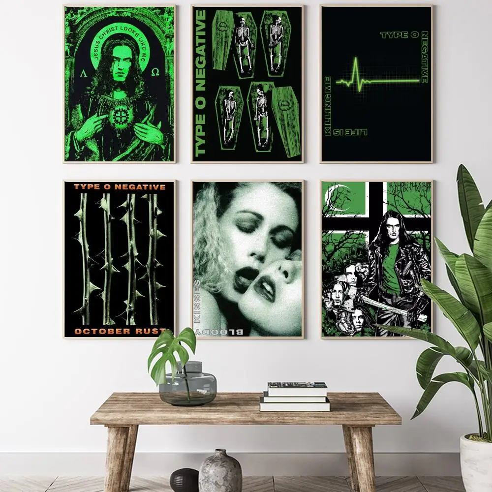 Type O Negative Anime Painting Calligraphy HD Canvas Poster living room bedroom bar aesthetic decoration