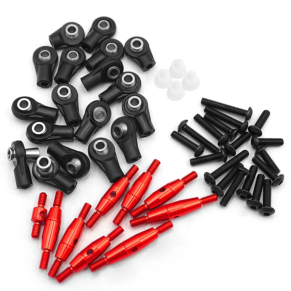AXSPEED 9Pcs Metal Linkage Steering Link Rod Set for 1/10 Scale 4-Tec 2.0 VXL AWD Chassis #83076-4 RC Car Model Upgrade Parts