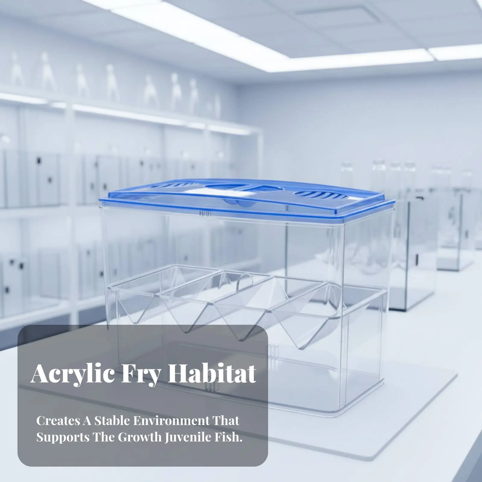 Image 7: Boîte d'élevage en acrylique pour créatures aquatiques, protection des alevins, habitat aquatique, conteneur d'élevage avec couvercle ventilé