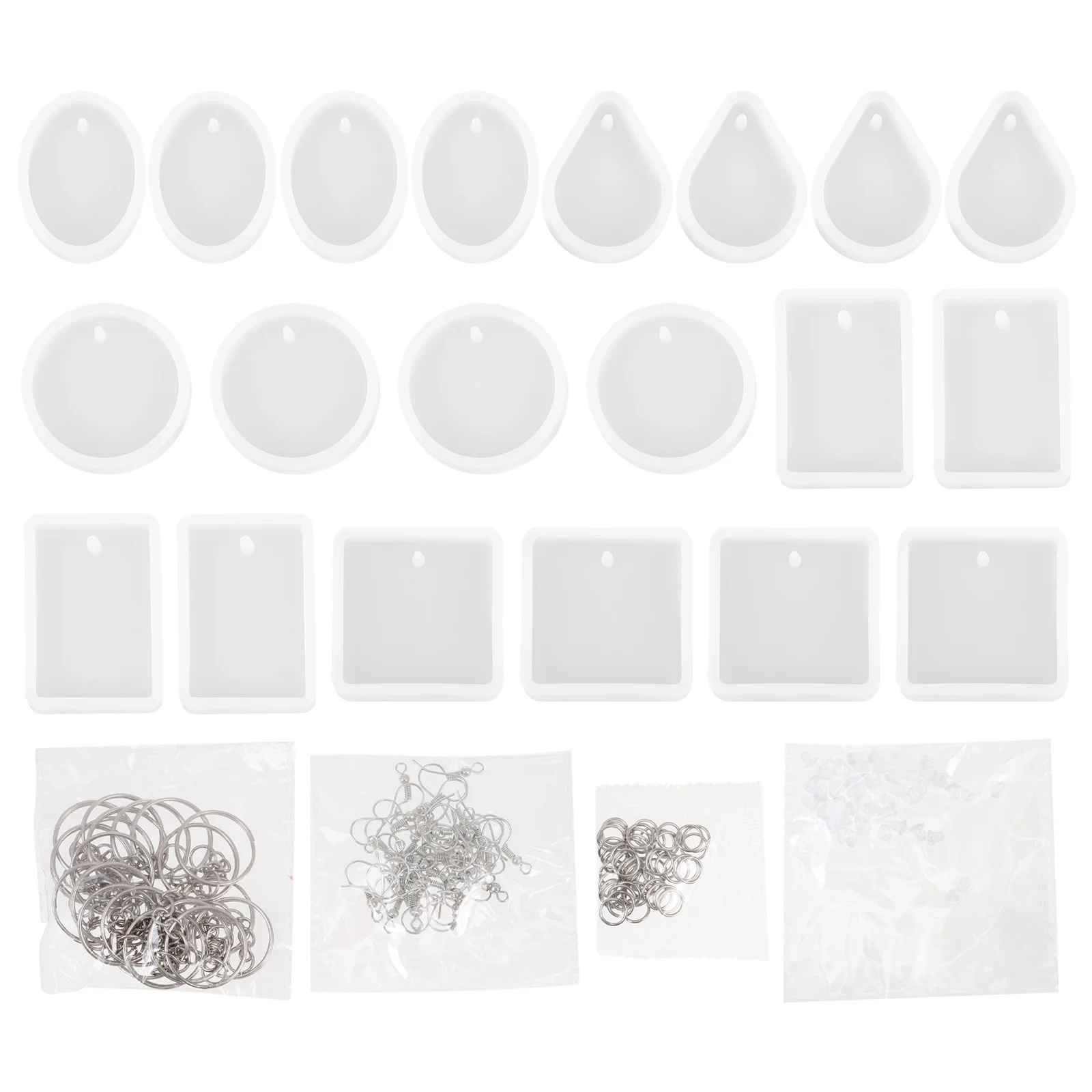 1 set 1 Set Pendant Mold Geometric Flexible Pendant Mold Keychain Charm Resin Diy Craft Making Molds For Jewelry Handmade Decor