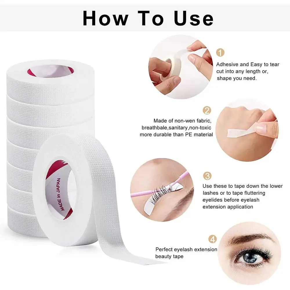 Adhesive Eyelash Extension Tape Breathable Under Eye Pads Anti-allergy Eye Patches White Easy To Tear Adhesive Lash Tape