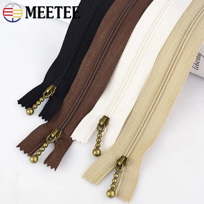 

Meetee 10Pcs 3# 12-25cm Nylon Zipper for Sewing Close-end Zips Closure Coat Bag Shoes Plastic Zippers DIY Clothing Accessories