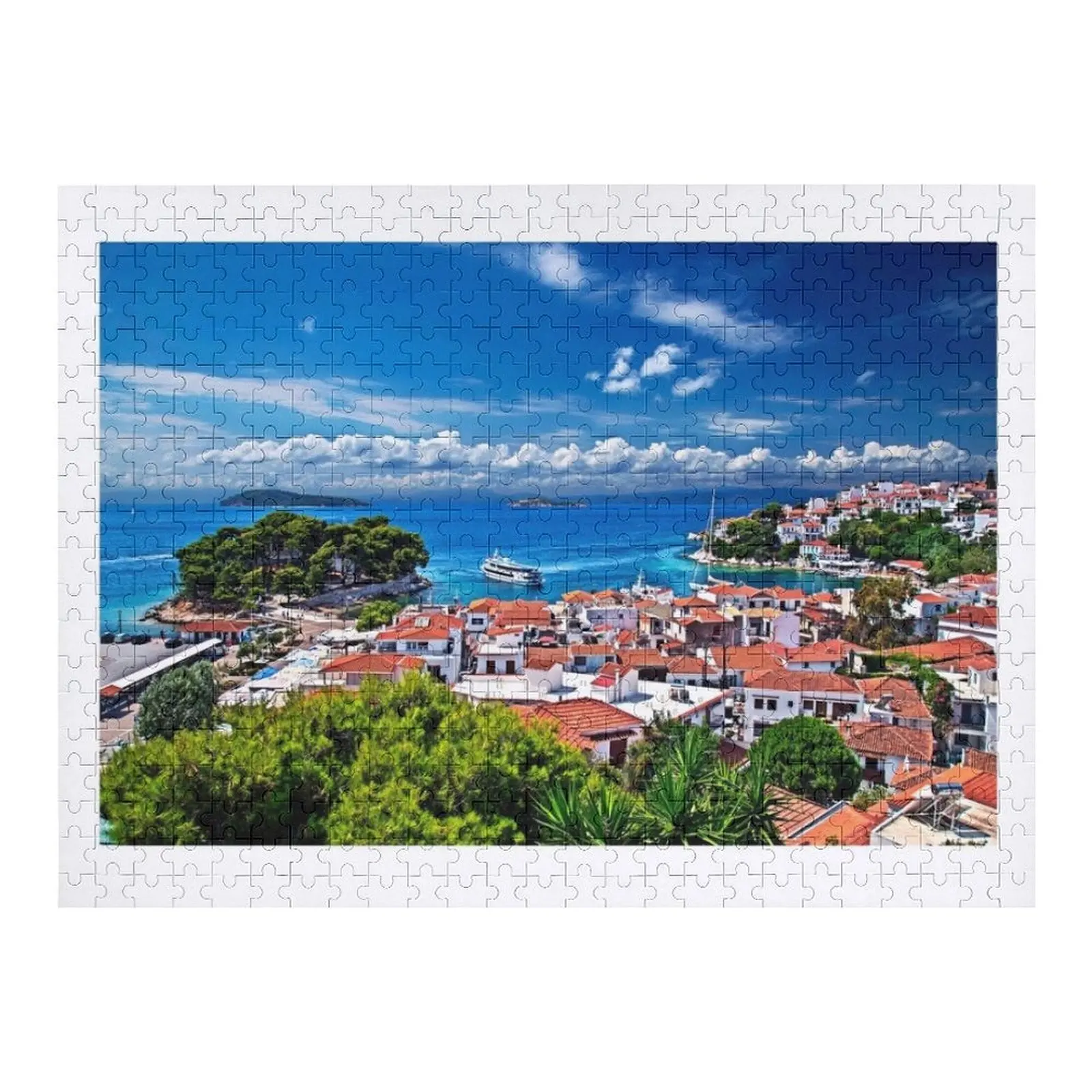 

Старый порт Skiathos Пазл-головоломка для детей Iq Персонализированный подарок Пазл для женатых