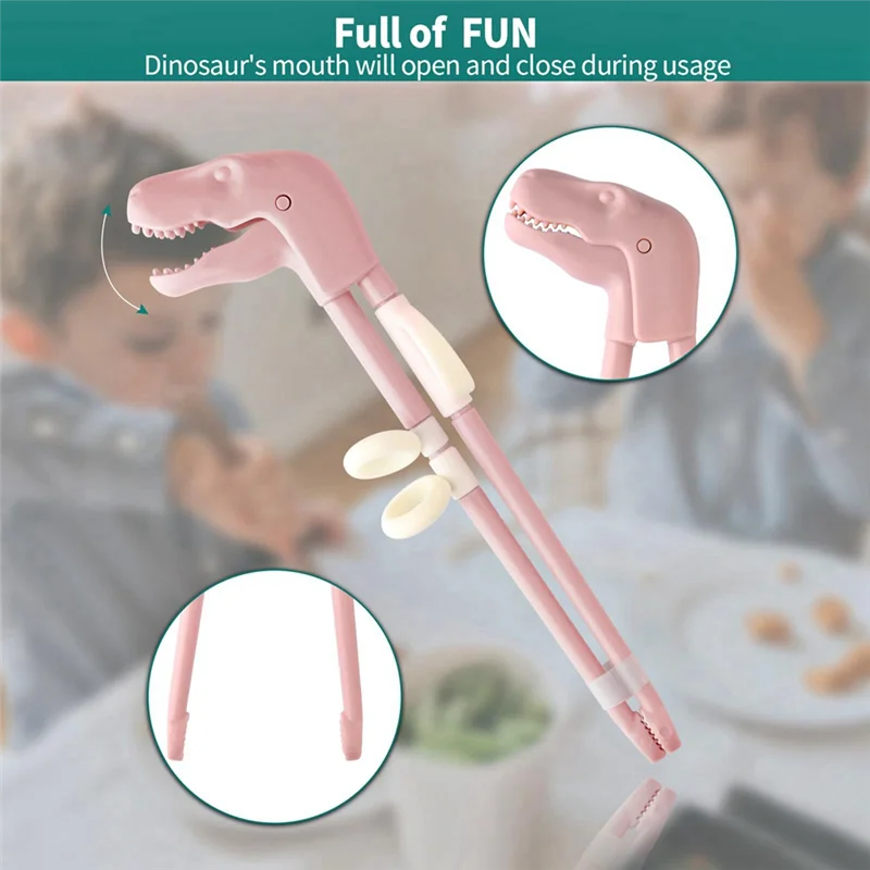 IALJ-Children's Training Chopsticks Reusable Dinosaur Training Chopsticks Auxiliary Set Cute Children's Tableware