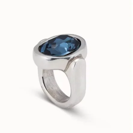 2022 New Edition UNO DE 50 Trendy Silver Plated Gold Charm Sapphire Ring Niche Jewelry Gift