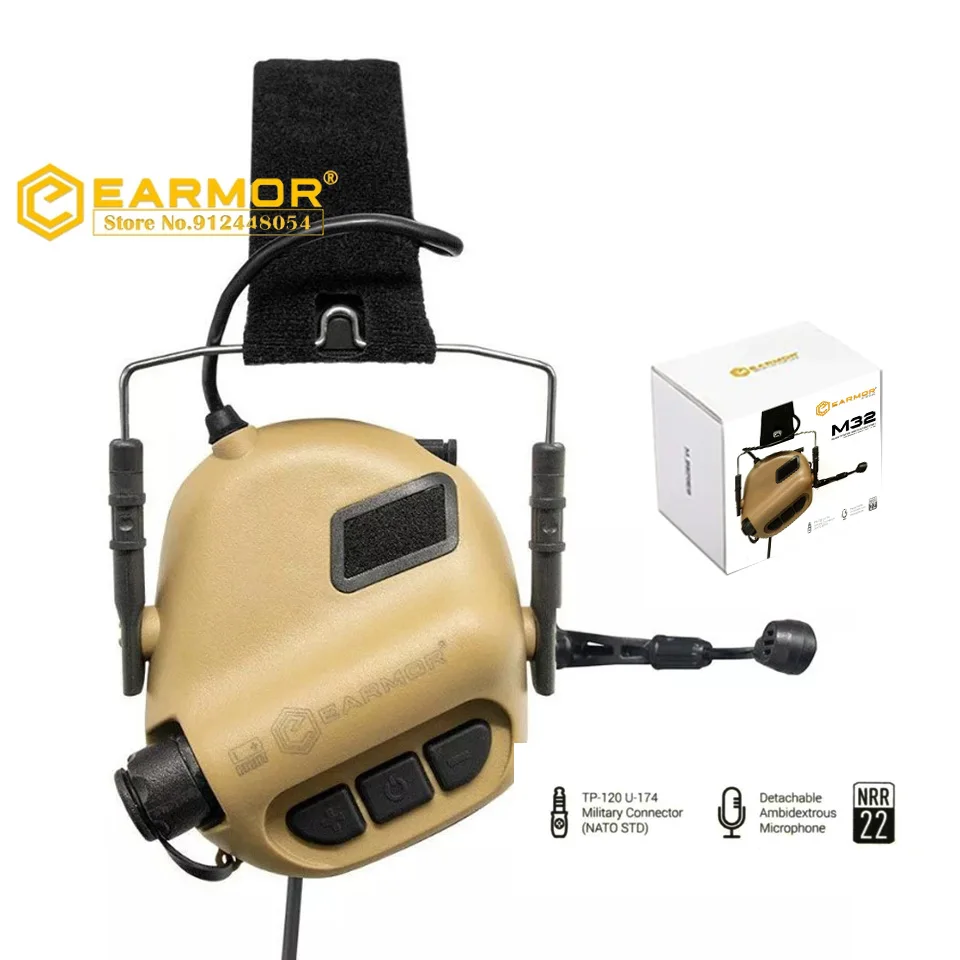 EARMOR Tactical Headset M32 MOD4 IPSC Shooting Aviation Noise Canceling Electronics Communication Airsoft Earphones