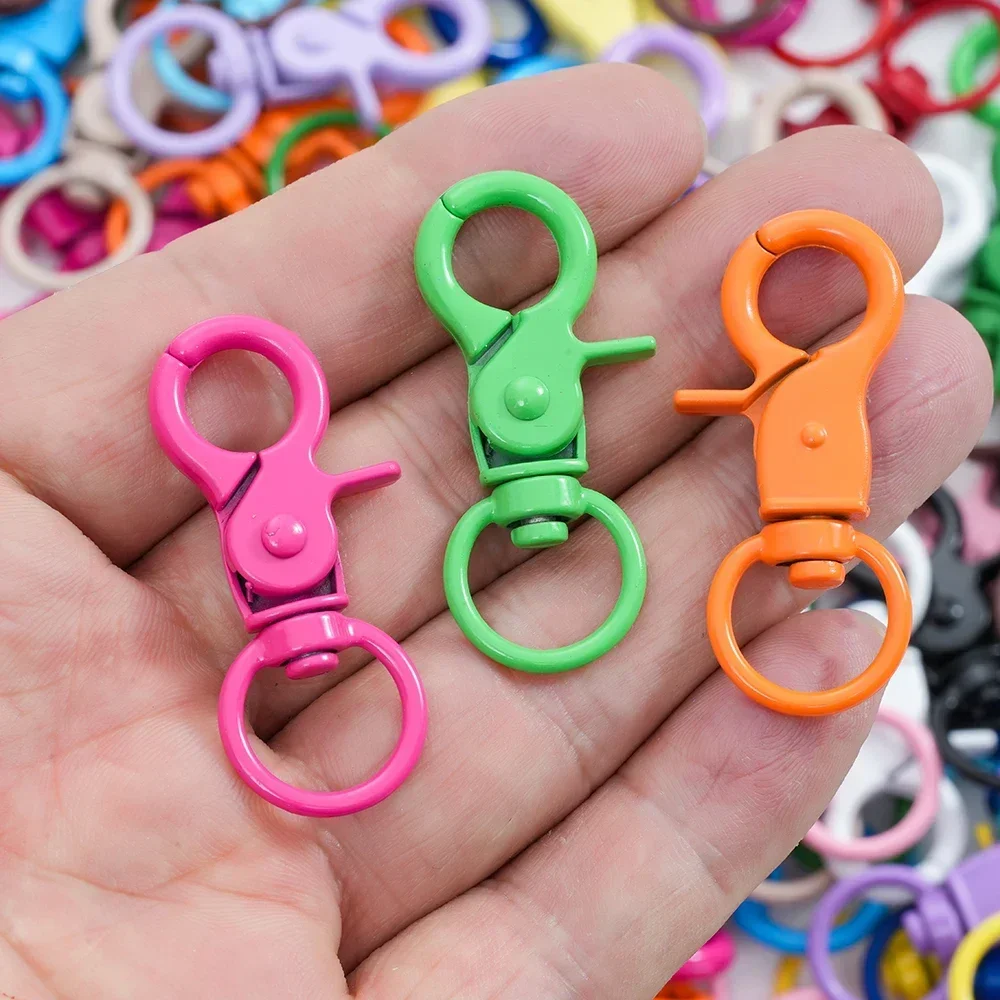 Keyring Lobster Clasp Spring Buckle With Chains Colored Keychains For Diy Jewelry Making Key Ring Hooks Bags Buckle