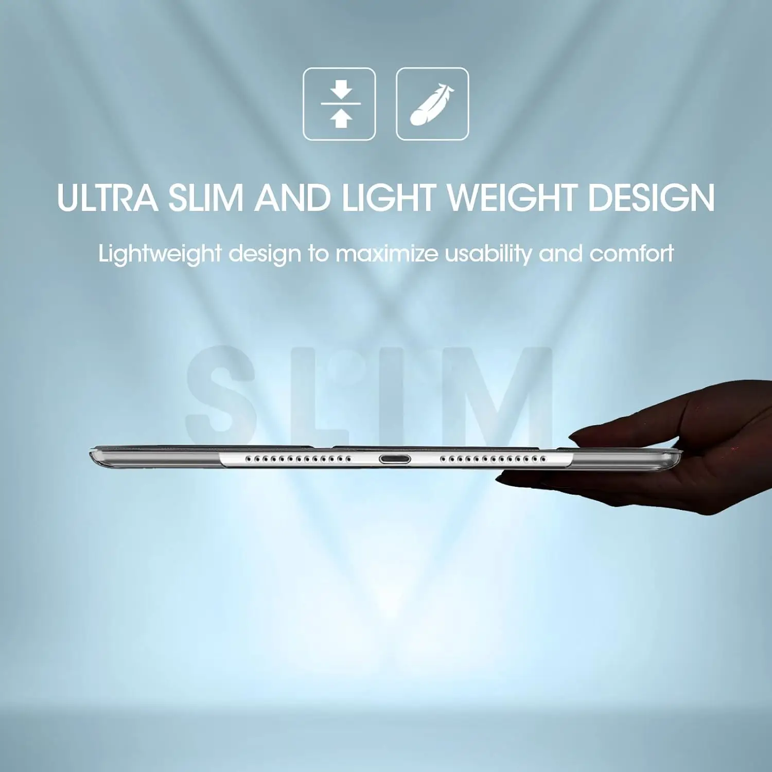 For iPad Pro 11 M5 M4 12.9'' 10th 10.9'' 7 8 9th 10.2'' Case Ultra Slim Lightweight Stand Case with Translucent Frosted Cover