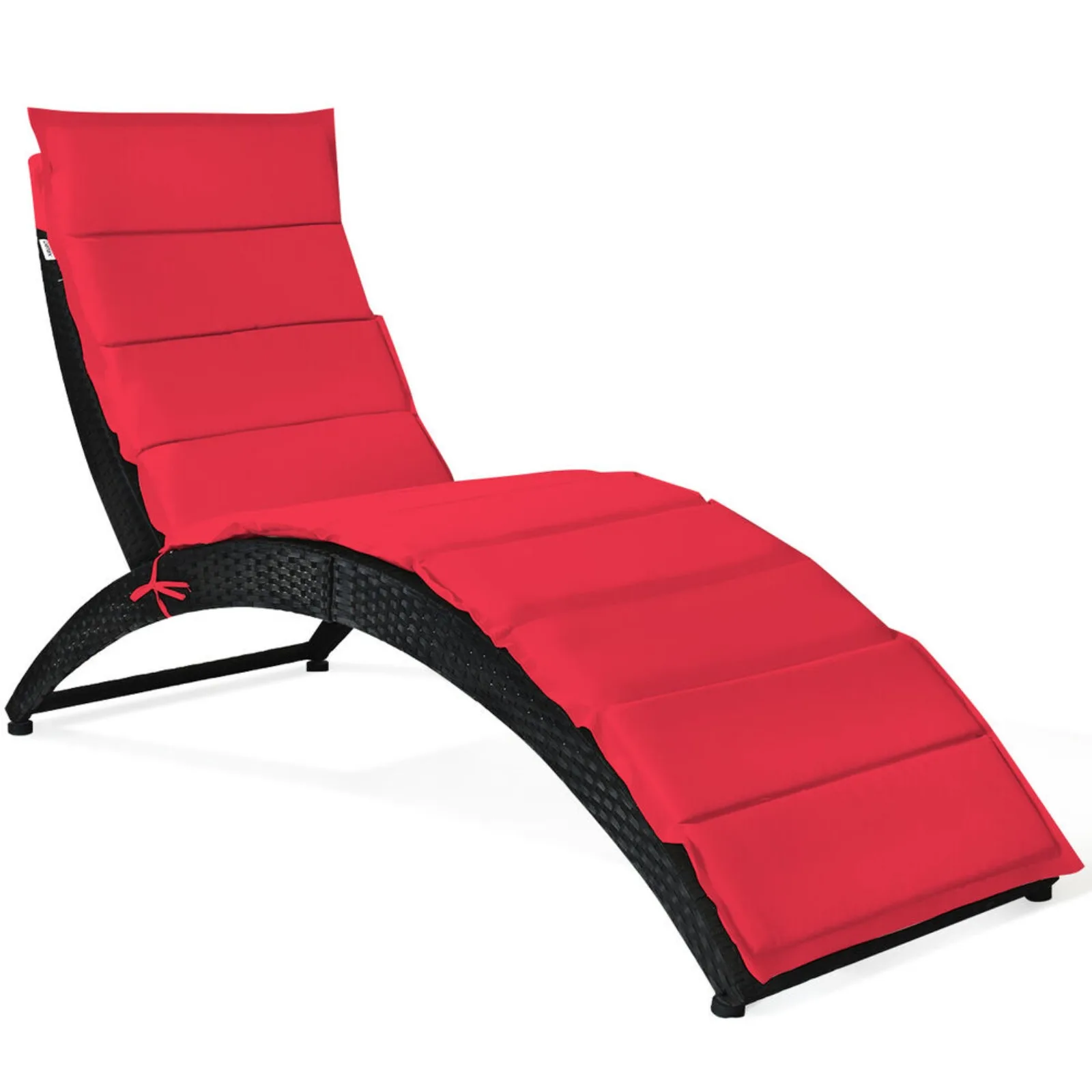 

Folding Patio Rattan Lounge Chair Chaise Cushioned Portable Garden Lawn Red United States