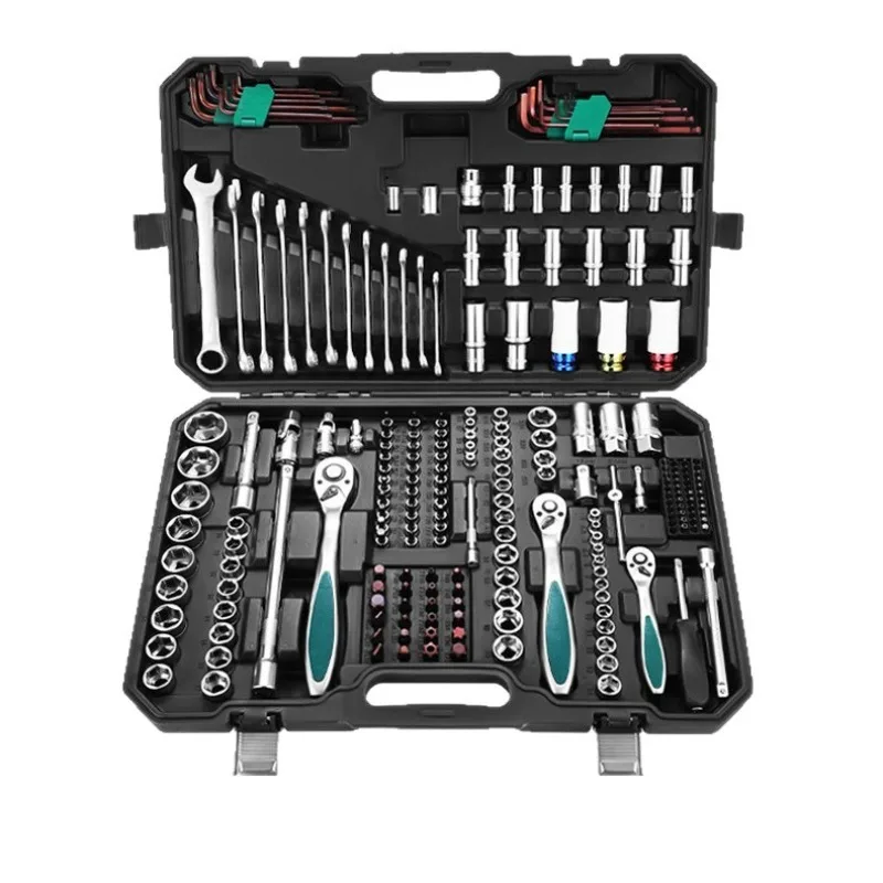 222 Piece Set of 72 Teeth Matte Auto Repair Tool Set Repair Car Repair Socket Wrench Tools