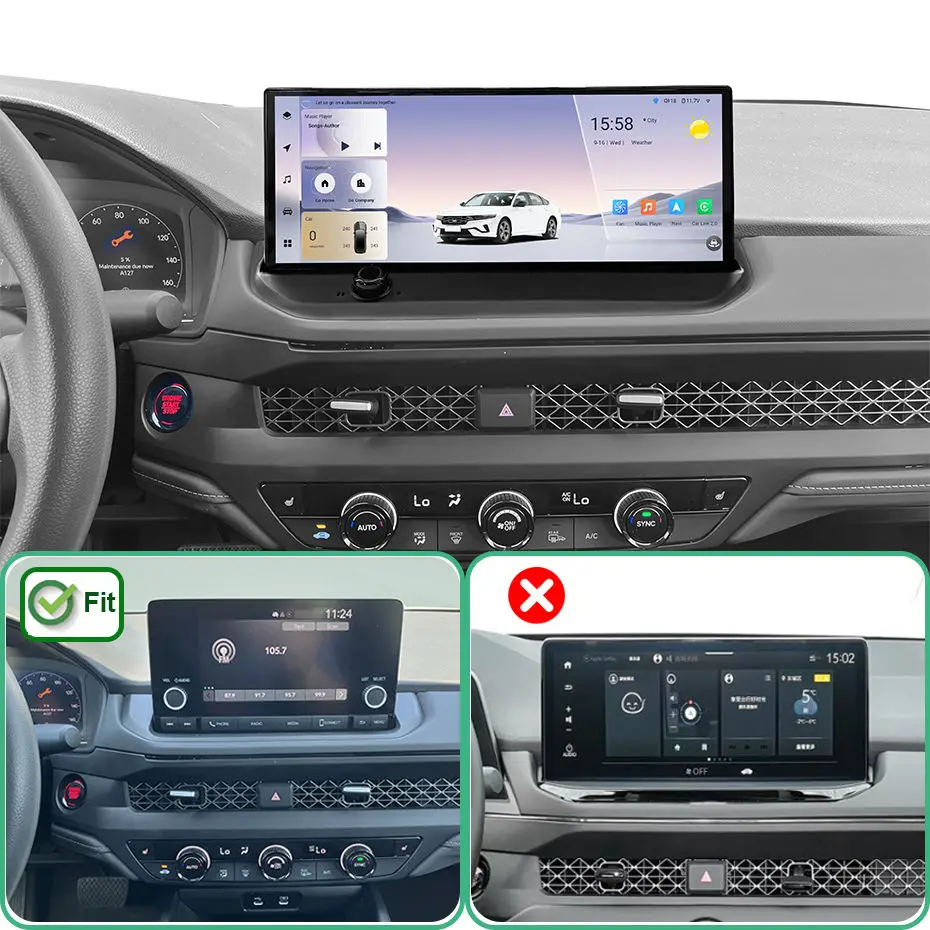 Roto For Honda Inspire Accord 2023-2026 Android 15  2K Carplay Android auto Navigation Multimedia Player GPS  Android auto QLED