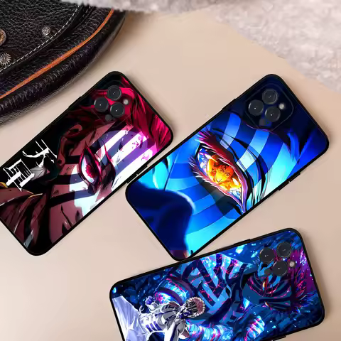 D-Demon Akaza S-Slayer For iPhone 17 16 15 14 13 12 11 Pro Max 13 17Air Shockproof Soft Phone Cases Coque