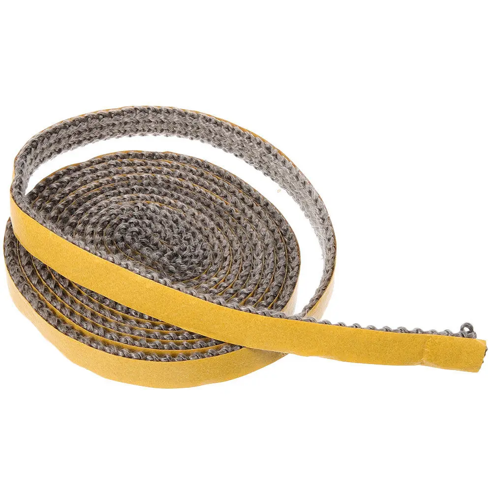 1 Roll Wood Stove Door Gasket Self Adhesive Fiberglass Tape Fireplace Seal Strip Heat Resistant Fire Door Rope Replacement Parts
