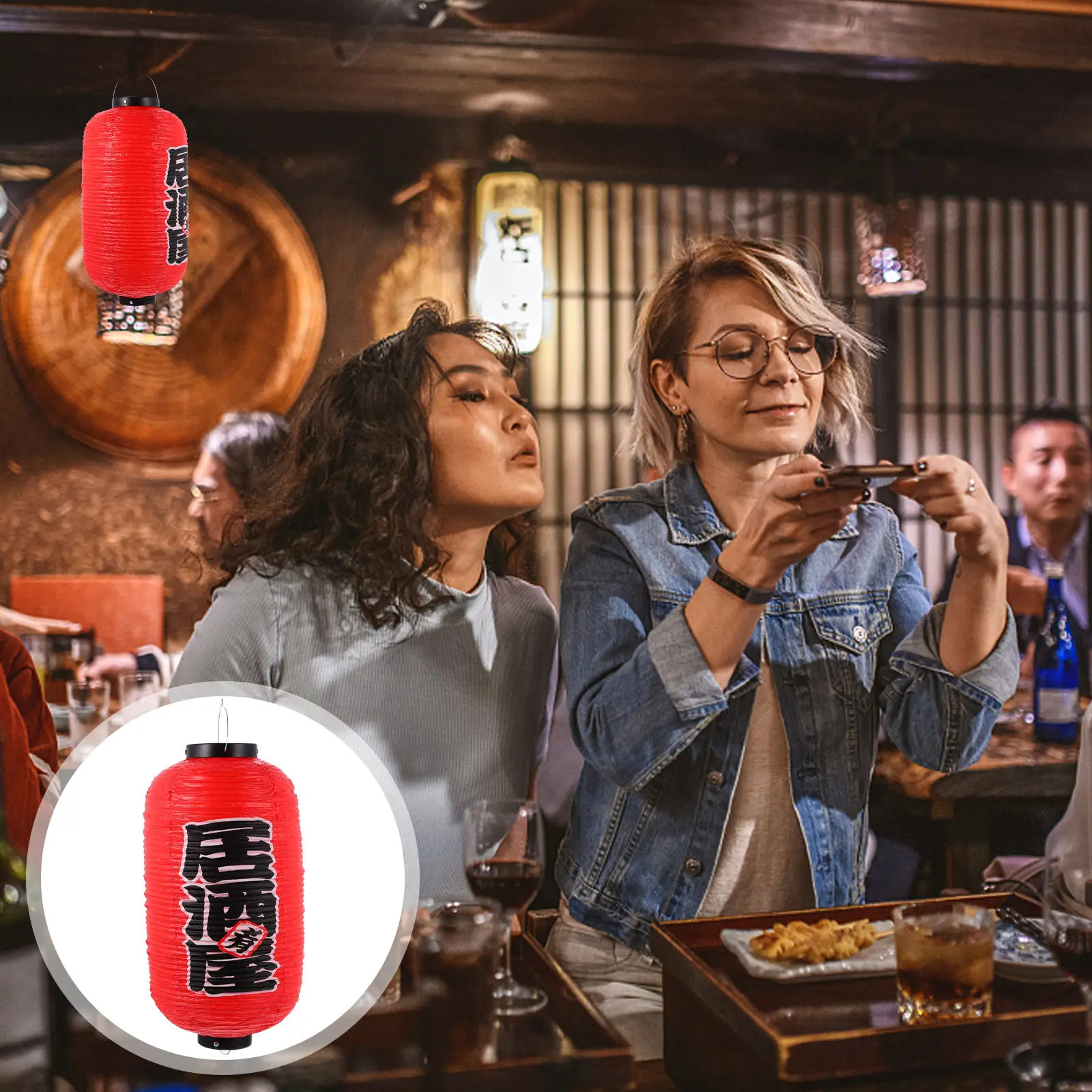 

1 шт. водонепроницаемый фонарь в японском стиле, подвесной фонарь из ПВХ для ресторана, домашнего декора, создания праздничной атмосферы на открытом воздухе