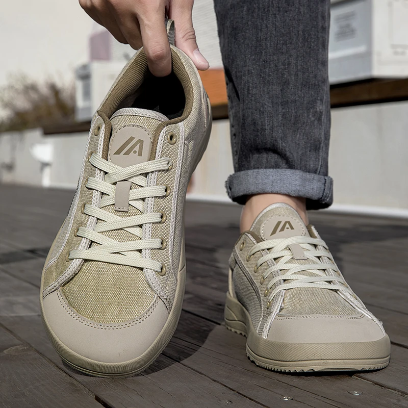 

Men's Wide Foot Canvas Shoes Spring White Extra Wide And High Casual Slip-On Men's Shoes Comfortable Breathable Low Top Sneakers