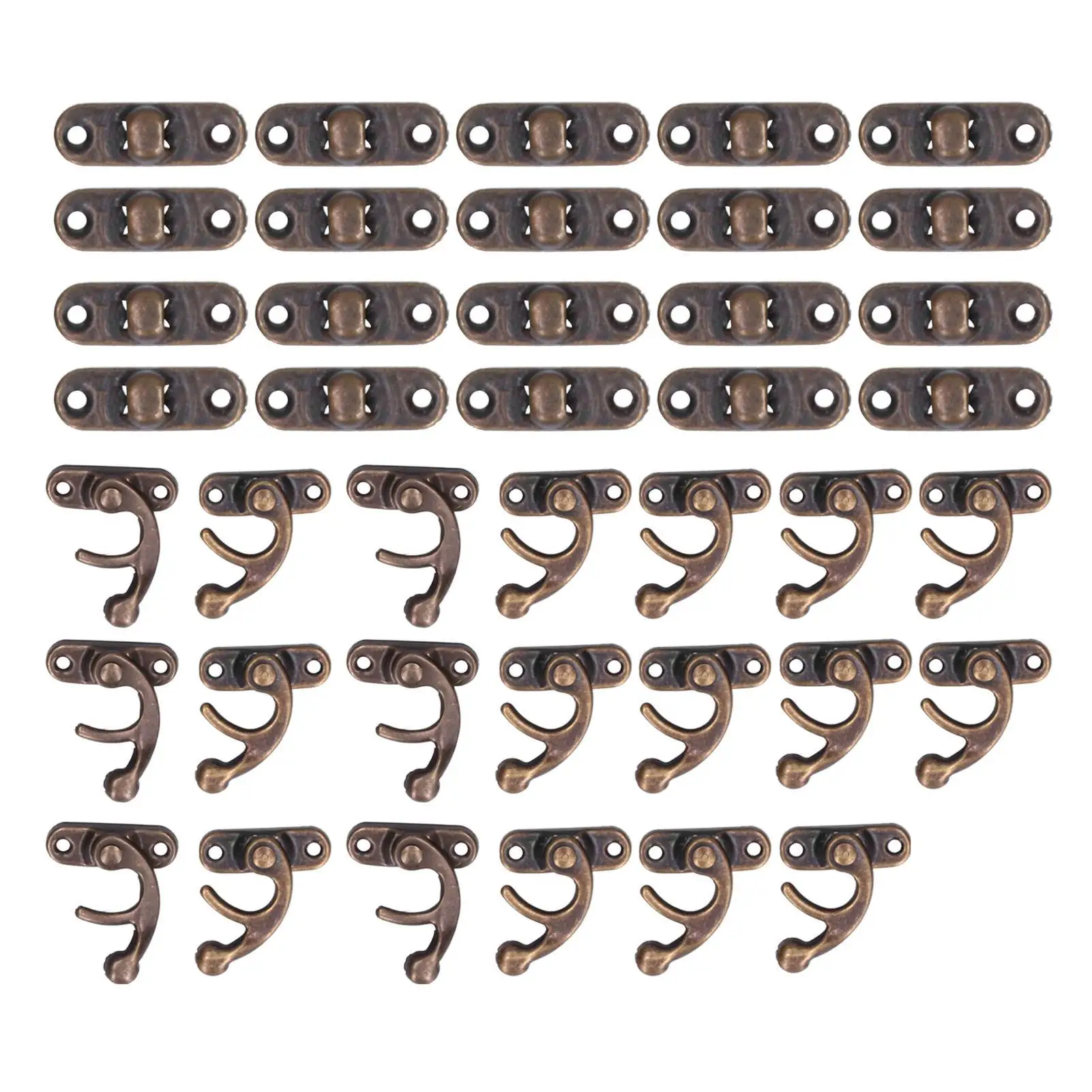 20 Sets Antique Aluminum Alloy Hasp Hooks for jewelry Box & Luggage - Vintage Lock Hardware