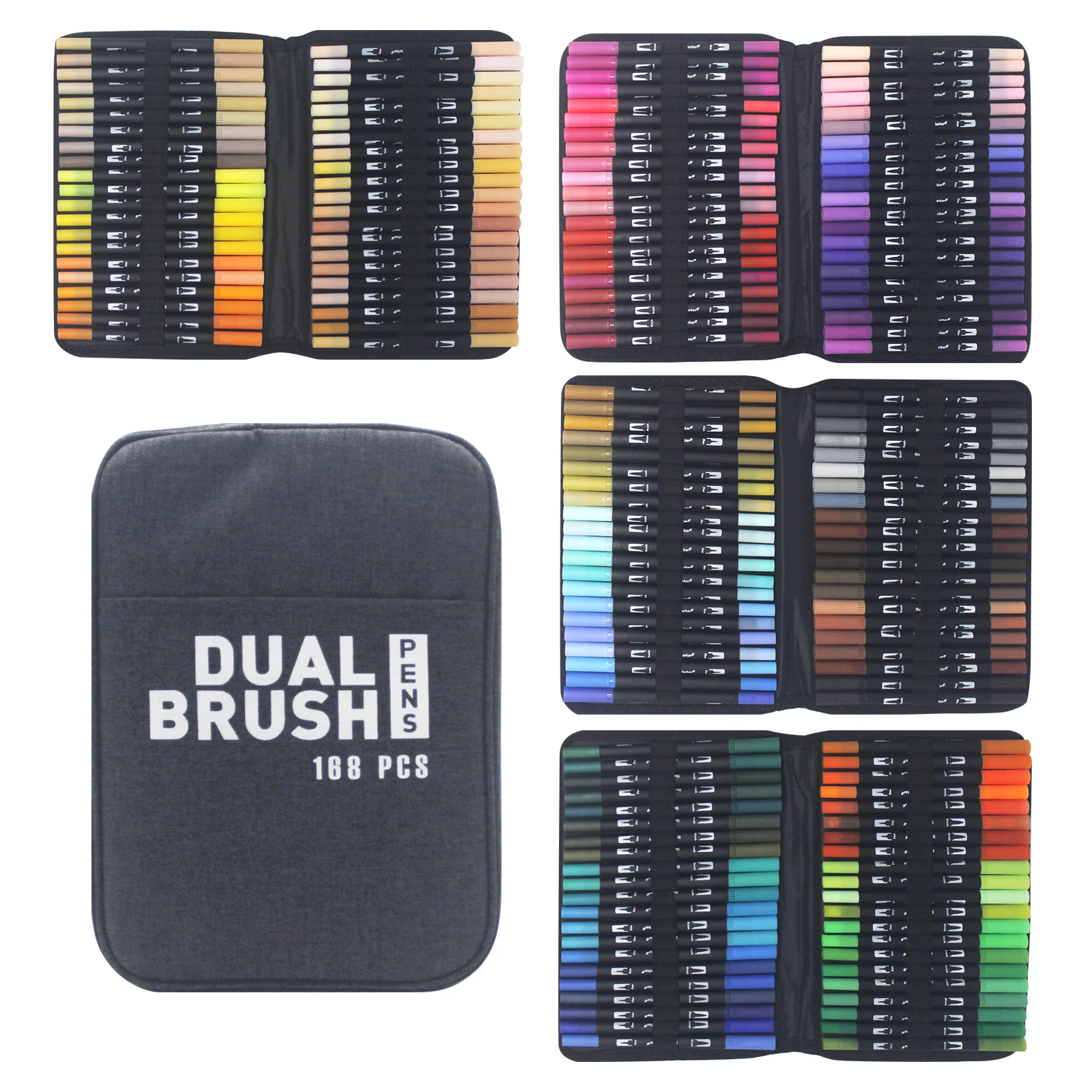 Marcadores de Doble Punta con 168 Colores, Rotuladores de Acuarela, Delineador Fino, Accesorios de Arte para Manga, Materiales de Dibujo, Papelería