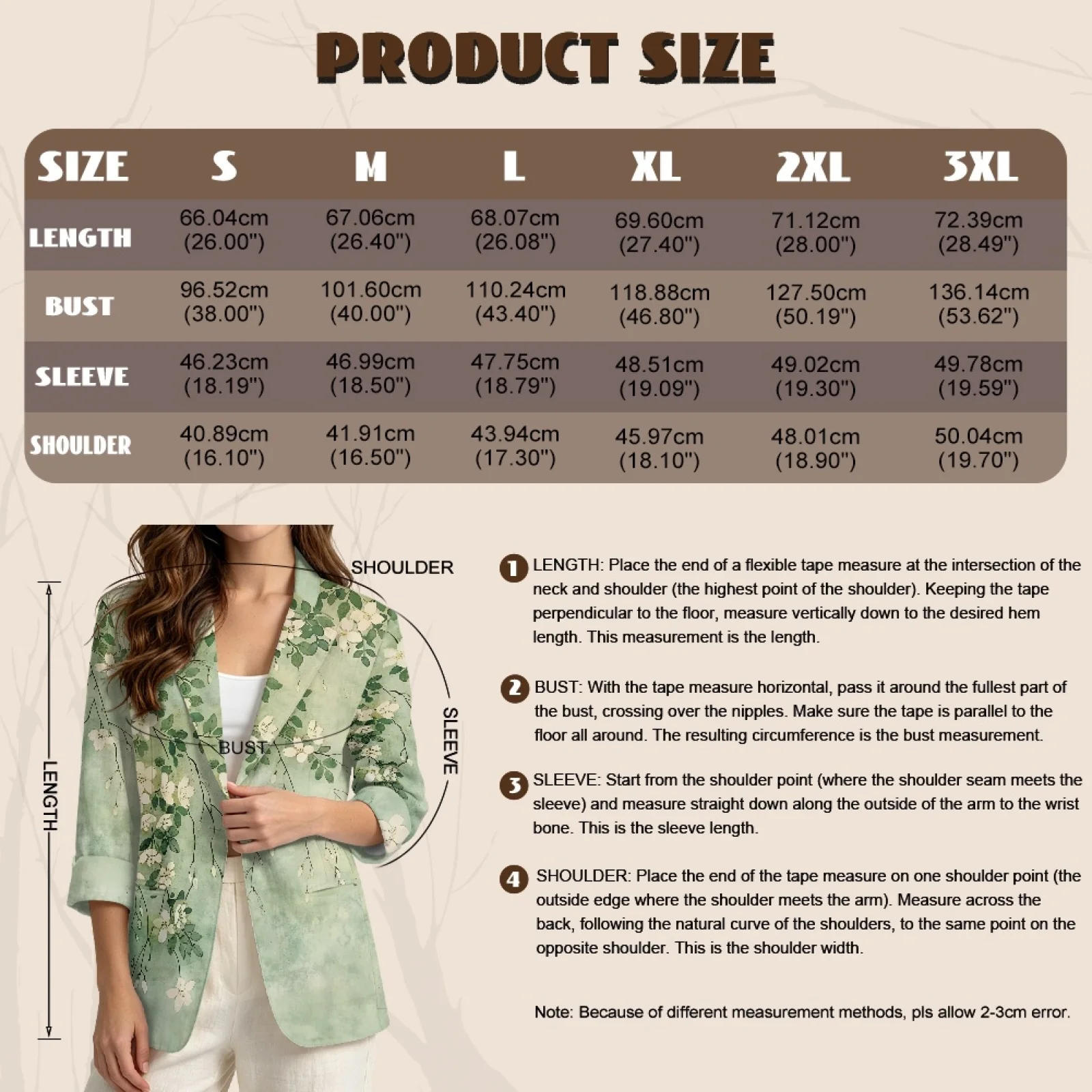 PENSTROLL Green Floral Branch Linen Like Open Front Cardigan for Daily Breathable Cardigans Beach Cardigan view 6