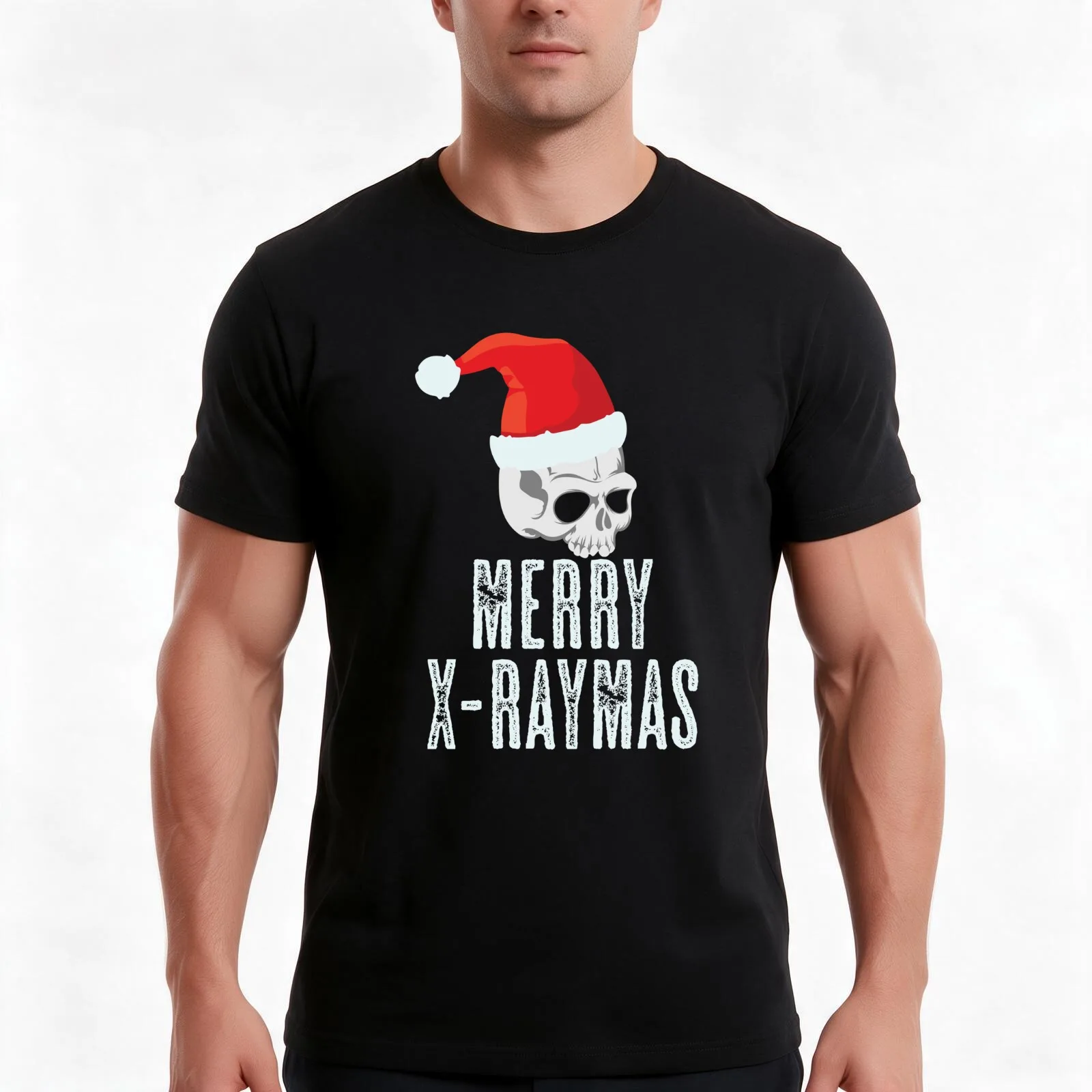 Merry X-Ray Christmas | Radiologist XRay Radiology T-Shirt, Summer Casual Cotton Tee, Oversized Streetwear Tops, 100% Cotton
