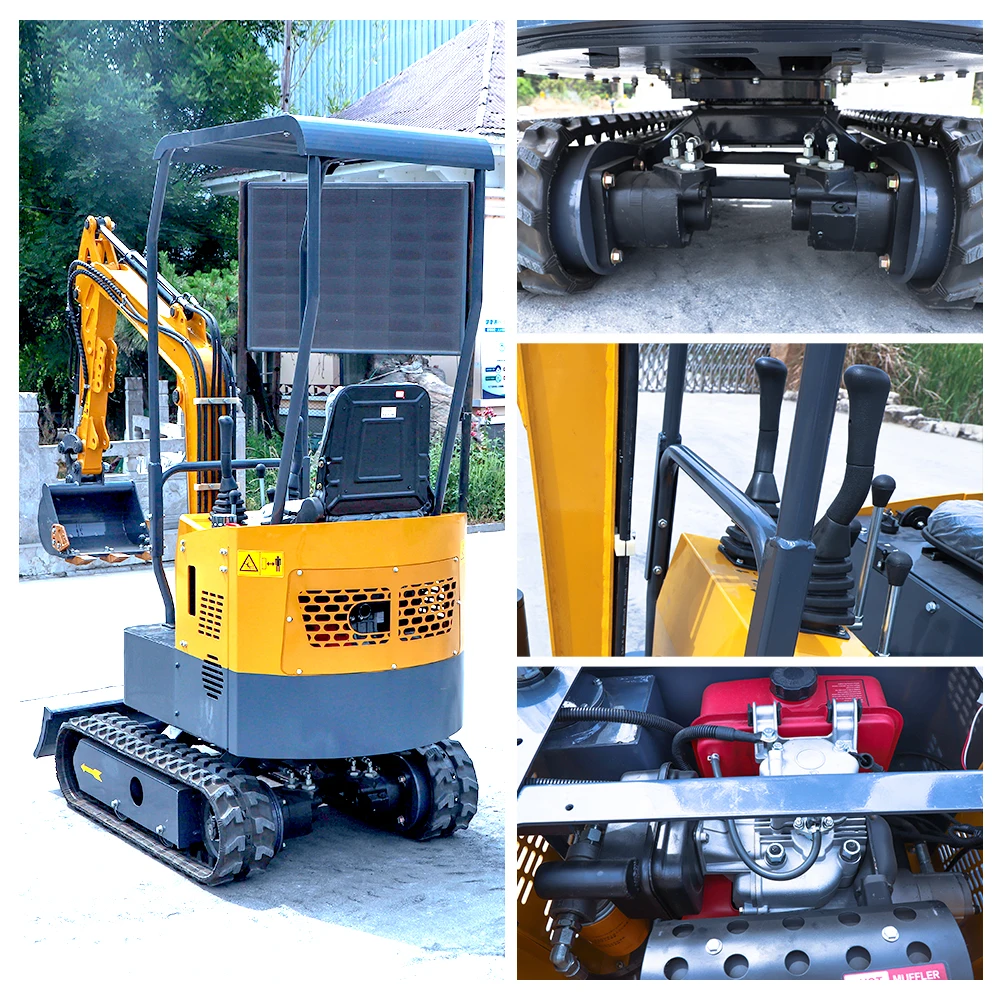 Mini Excavators for Sale 1000kg 1 Ton EPA Small Digger 1T Micro Digging Machine Hydraulic Crawler Excavator For farm or home use