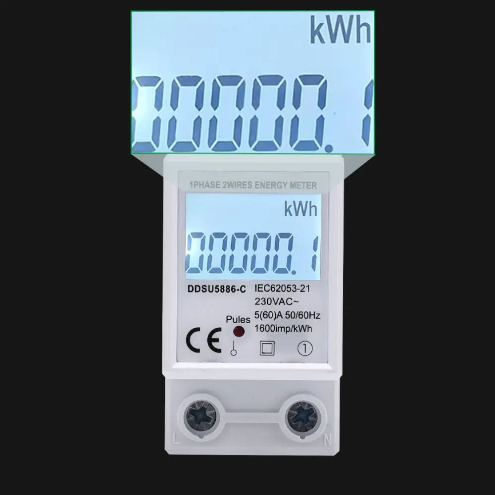 LCD Display Single Phase Electric Energy Meter Reset Function Smart Meter Power Consumption Meter Graffiti WiFi Multi-Function