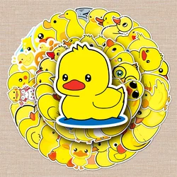 10/30/50PCS Little Yellow Duck Cartoon Personality Creative Graffiti Sticker Desk Guitar Computer Waterproof Sticker  Wholesale