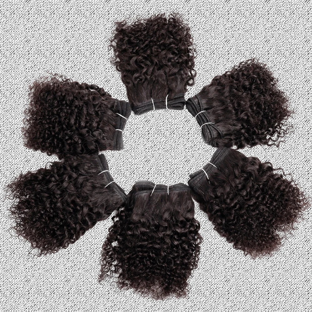 Jerry Curl Bundles Raw Indian Wholesale Human Hair 6 Bundles Deal For Women Wet And Wavy Hair Weave Extension Double Weft