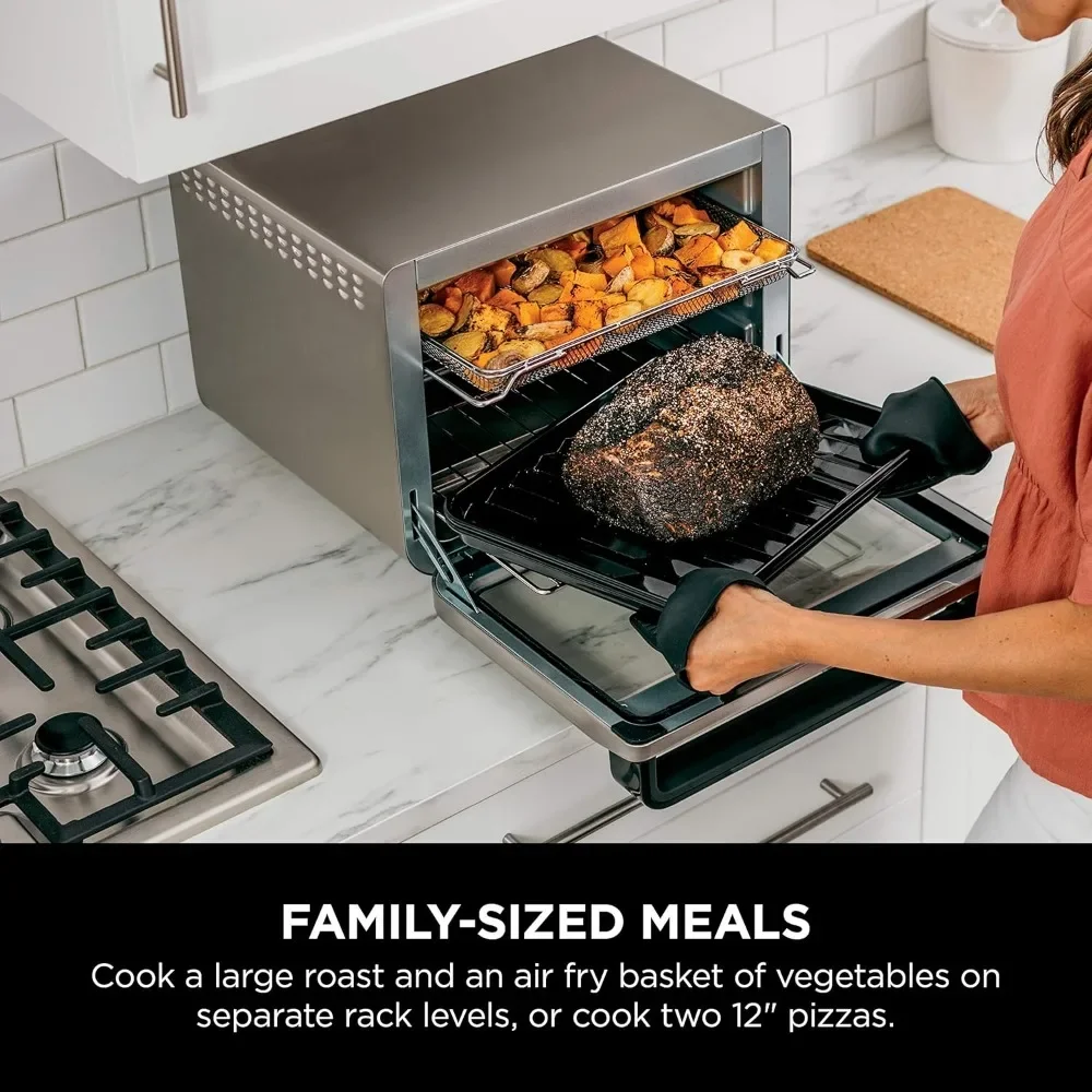 Foodi 10-in-1 XL Pro Air Fry فرن محمصة حرارية رقمية على سطح الطاولة مع تجفيف وإعادة تسخين، 1800 واط